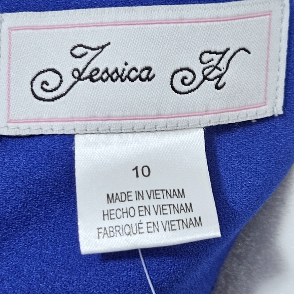 NWT Jessica H Cobalt Blue Bell Sleeve Dress Sz 10 - Picture 4 of 4